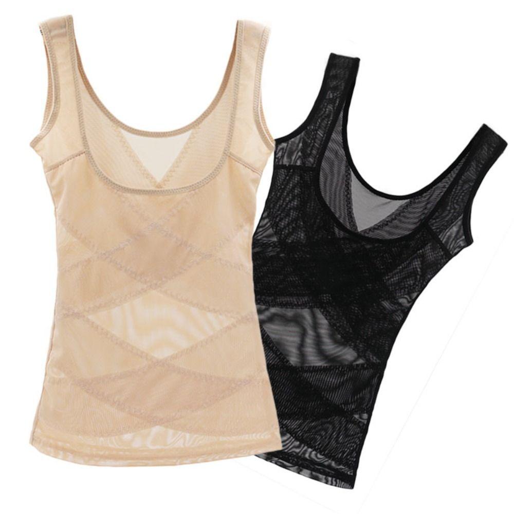 Mesh Thin Body Shaping Underwear Abdomen Women's Corset Top Breathable Postpartum Vest Women