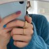 Korean Elegant Style Open Adjustable Metal Horn Ring For Women With Unique Design Geometry