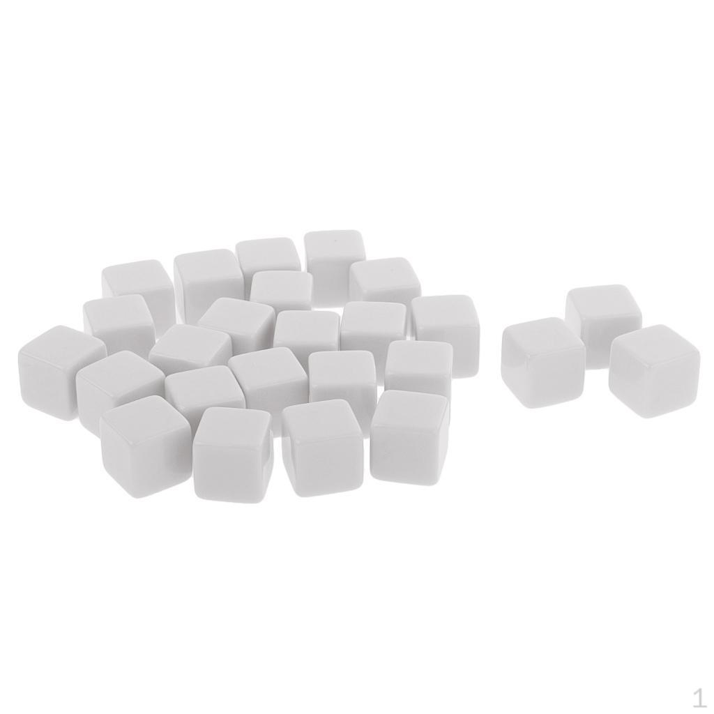 25 Pieces Plastic Opaque Blank Six Sided Dice D6 16mm/0.62   Dungeon & Dragon TRPG Party Fun Board