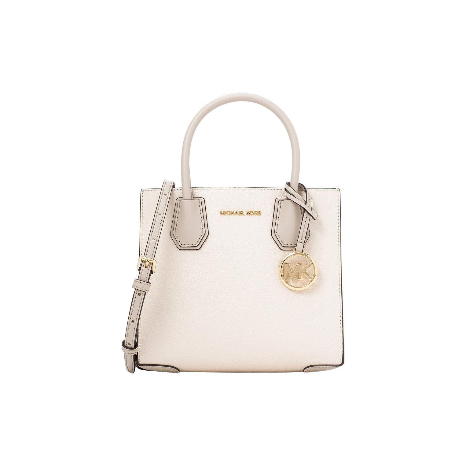 

Michael Kors MK Mercer 22 Central Zipper Compartment Leather Shoulder Crossbody Tote Bag Women handbags Cream-White 35S1GM9M2T-2605 Basic Set (Bag+Dust Bag)
