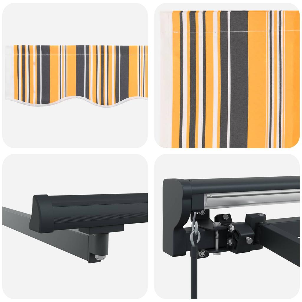 Retractable Awning Frame Yellow and Grey 450 X 300 Cm