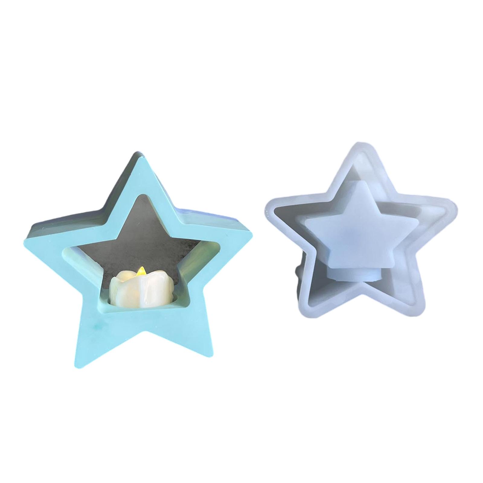 Multi Purpose Star Candle Holder Mold Home Decorative Silicone Star Shaped Mold for Creating Custom TeaLight Holders 1