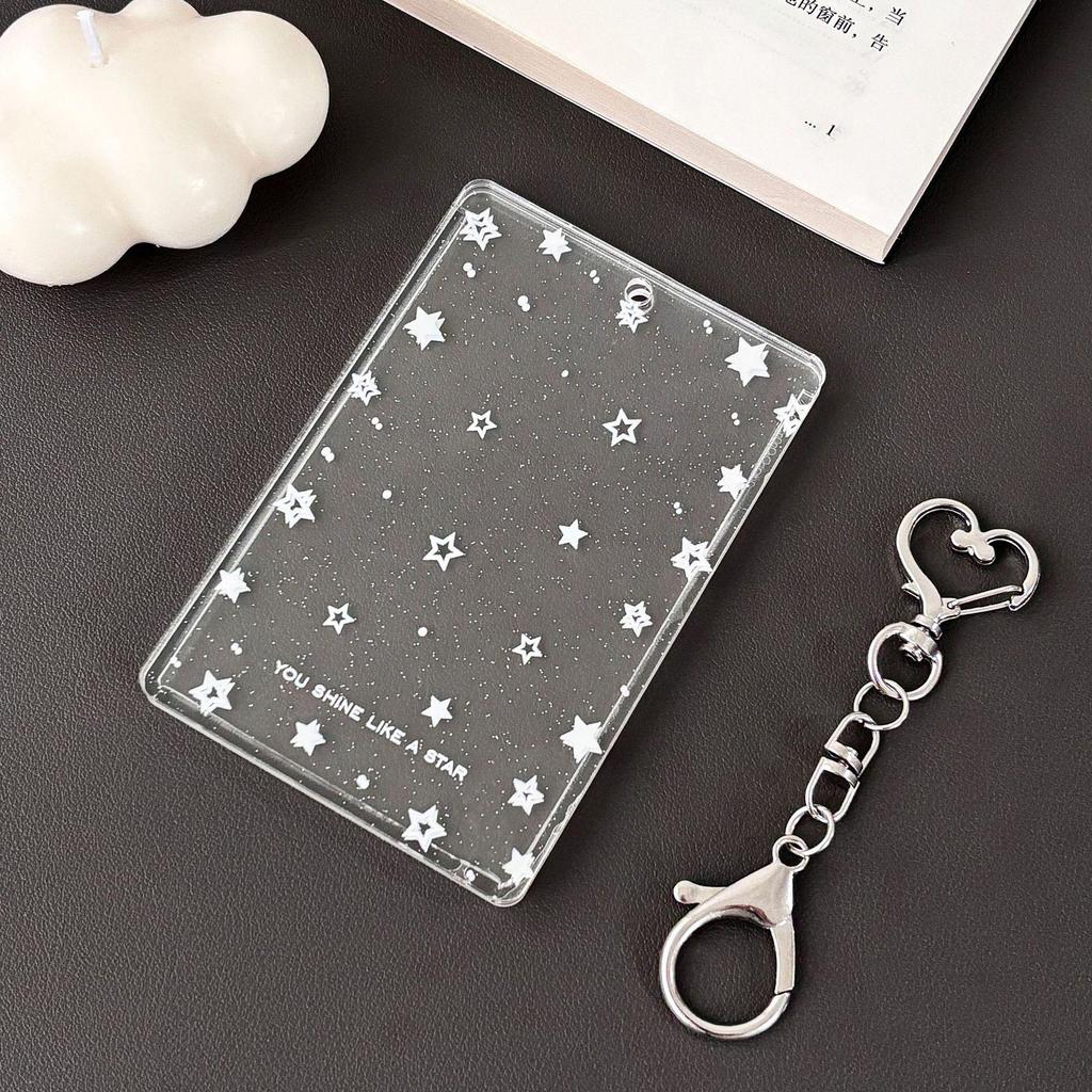 Minimalist Transparent Glitter Acrylic Card Holder