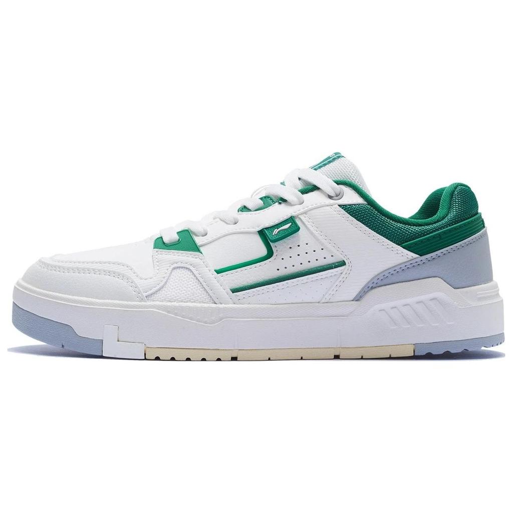 Li Ning ACE V2 Textile, Synthetic Leather Slip Resistant Abrasion Resistant Low top Skateboard Shoes Men's White Green AGCS155-3