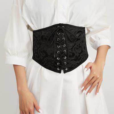 Wind Lady Wide Belt Leopard Print Elastic Elastic Waist Seal Dress Waist Decoration