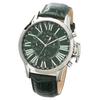 [Salvatore Marra] Men's Watch Quartz Brand Casual Business Analog Leather Belt Green with Watch Cross SSGR