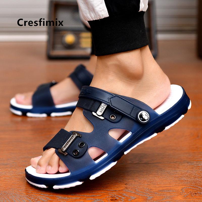 Cresfimix Sandalias Male Fashion Comfortable Slip on Beach Sandals Men Cool Spring Anti Skid Sandals Summer Sandal Shoes E3498