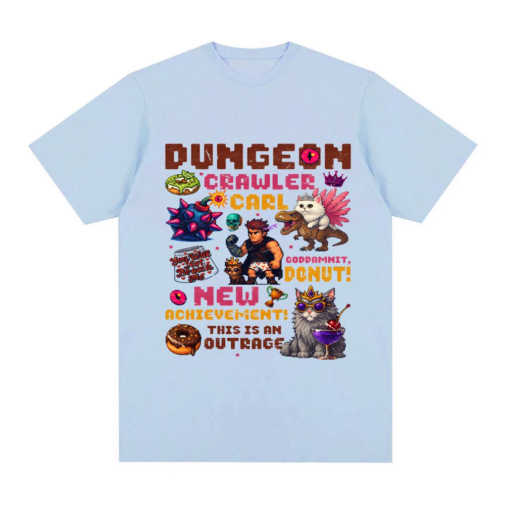 Dungeon Crawler Carl Pixel Art TShirt Summer Casual Oneck Tshirt New Style High Quality 100Cotton Comfortable Short Sleeve