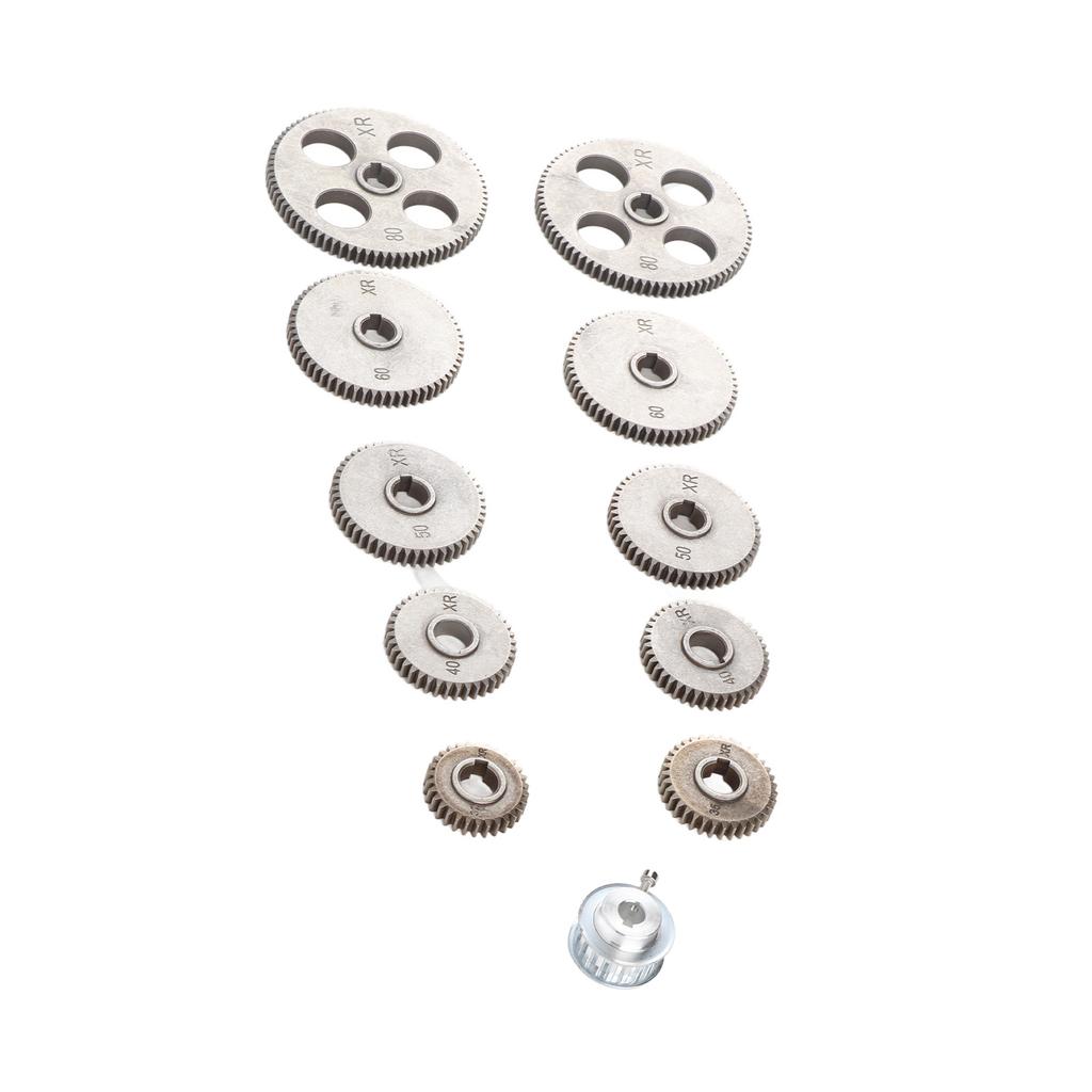 11Pcs Lathe Gear 17 Teeth Motor Pulley Wheel T80 T60 T50 T40 T35 T30 Set Kit for Cutting
