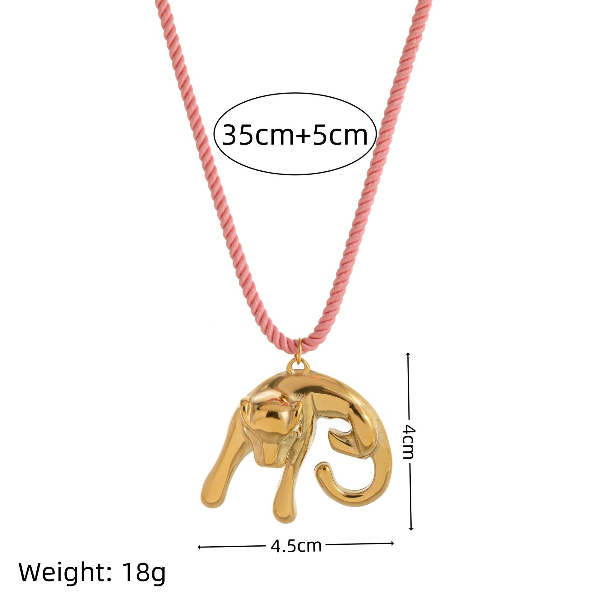 Summer Dopamine Color Cute Pendant Female Titanium Steel 18K Necklace Jewelry Love Butterfly Flower Smiley Face леопардовый