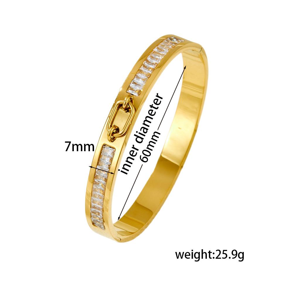 2026 Fashion Square Women's Bracelet with Diamond Buckle Fashion Bracelet Cross-border Jewelry Light Luxury Temperament