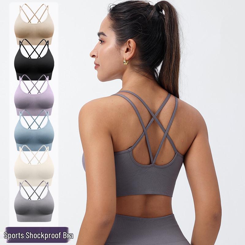 Plus Size Criss-Cross Back Sports Bra for Women - Shockproof, Casual, Fitness, Running, Yoga