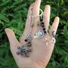 Handmade Witchy Skull & Moon Crystal Stone Charm Earrings