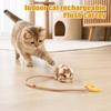 Interactive Rechargeable Toy with Plush and Moving Tail for Indoor Cats