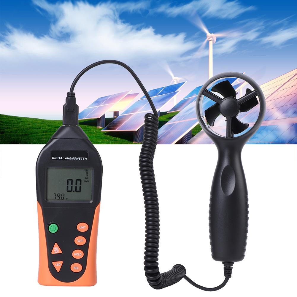 816B Digital Anemometer Portable Wind Speed Sensor Meter Measuring Instruments with Backlit LCD Display