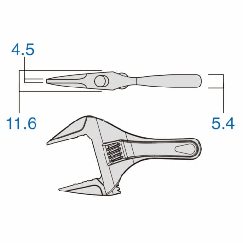 Fujiya Light Short Adjustable Wrench, Black and Gold with Grip, FLS-28-BG, Maximum Opening: 28mm