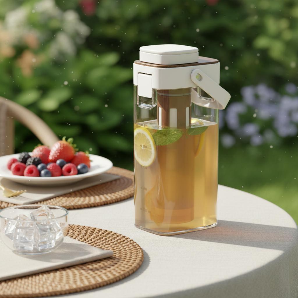 Cold Brew Coffee Pitcher Food Grade Fruit Tea Pitcher Cold Water Carafe Large Capacity Household Drinkware Easy to Pour for Home