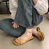 French square head pinch flip-flops shoes women's summer Roman sandals gentle thin strap flat toe cool slippers
