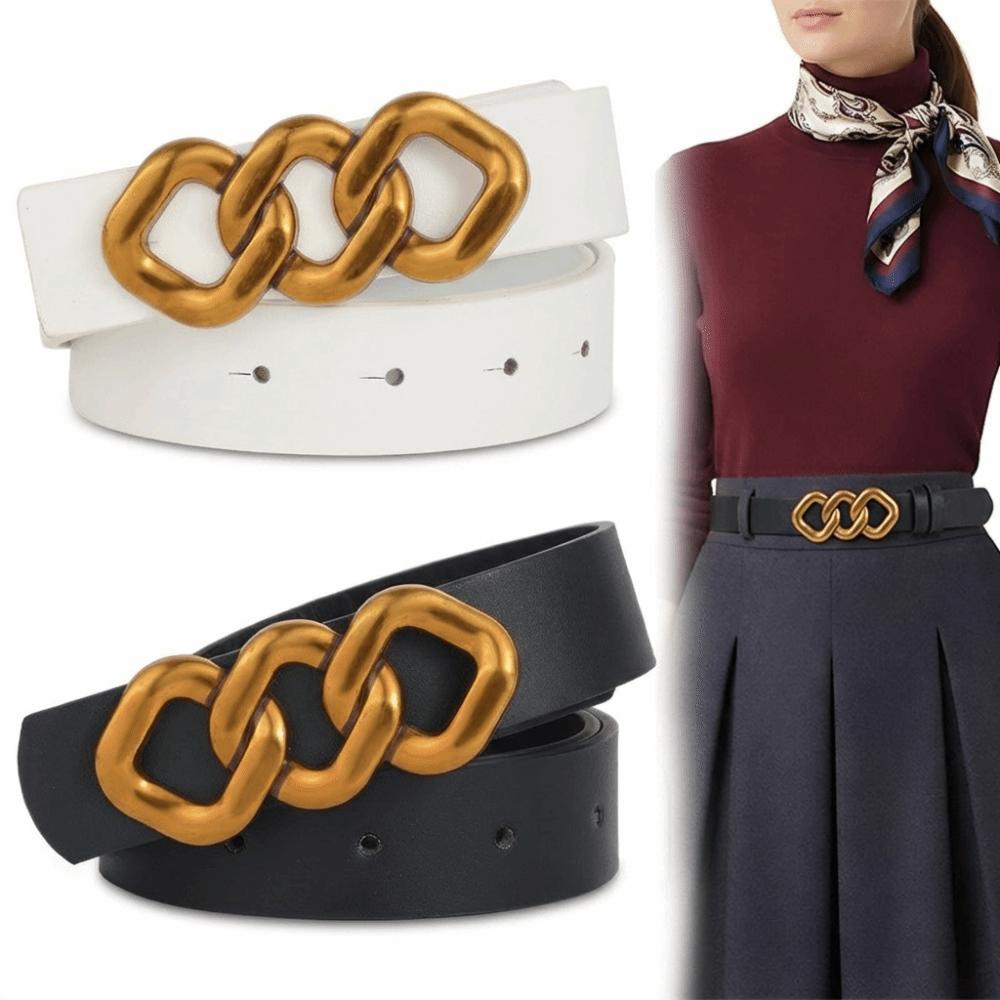 Adjustable Suit Trousers Vintage Belt PU Dress Waistband  Waist Accessory