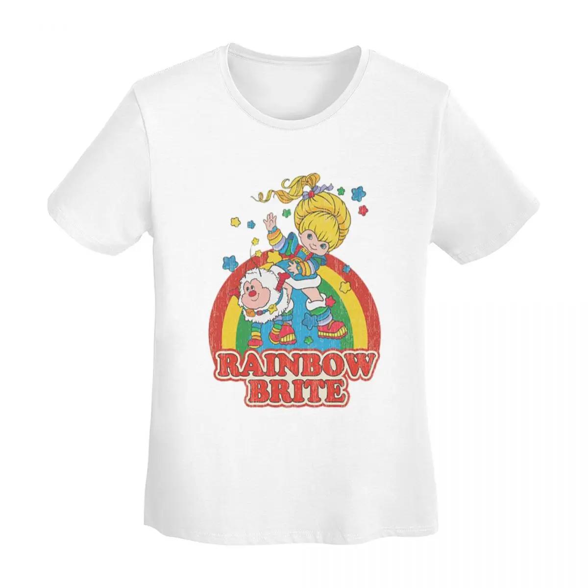 Rainbow Brite Vintage Colorful Design TShirt Women Short Sleeve T Shirts ONeck Clothes Cotton Summer Tees Streetwear S