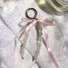 Y2K Phone Charm Pendant Cute Kawaii Pink Bowknot Keychain Bag Phone Strap Girl Cellphone Lanyard Keyring Birthday Jewelry Diy