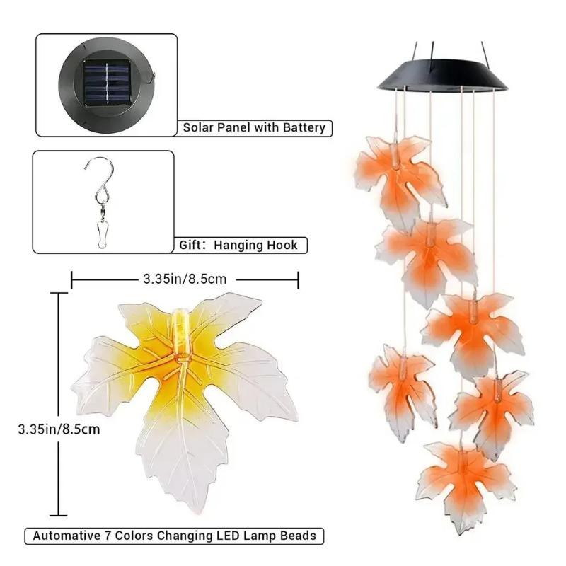 Outdoor Colorful Gradient Solar Wind Chime Lamp Hummingbird Butterfly Landscape Light, LED Courtyard Decoration Atmosphere Light