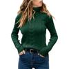 Women's Casual Solid Color Lapel Bottom Knit Sweater Vintage Cable Sweater