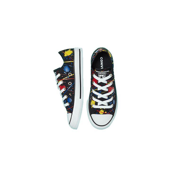 Converse Chuck Taylor All Star Trendy Comfortable Low Top Canvas Shoes Kids Sneakers Black Yellow Multicolor 671908C