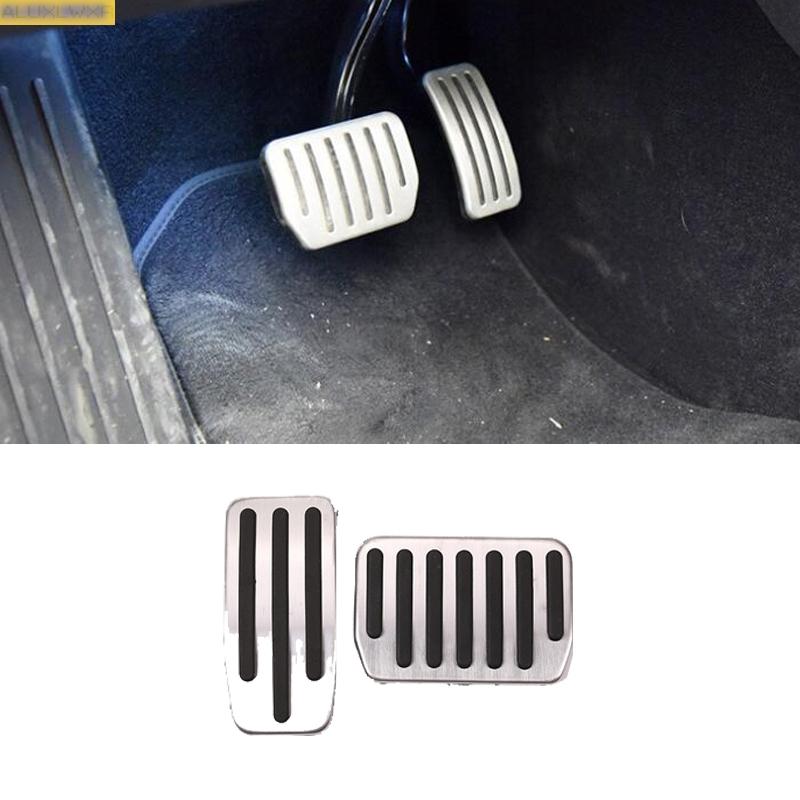 2 Pieces Aluminum Alloy Car Accelerator Gas Brake Pedal Clutch Pedal Car Accessories for Tesla Model 3 Y