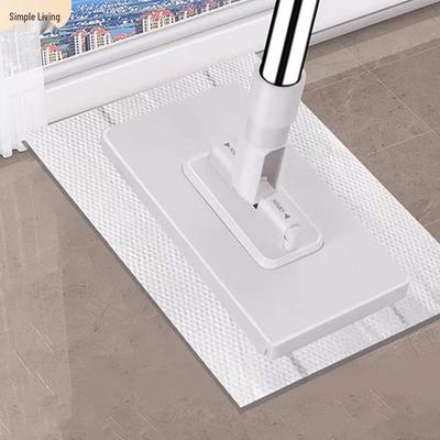 Hands-Free Flat Mop with Auto Clip and Mini Towel
