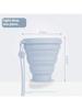Silicone foldable travel water cup, press-to-collapse design, convenient for outdoor use and easy to carry and store.
