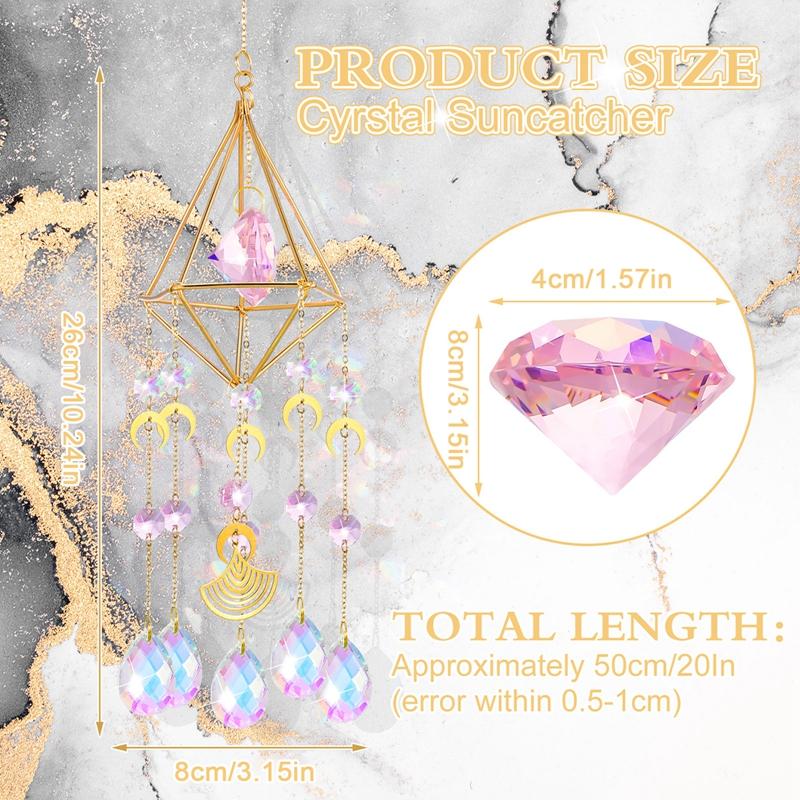 Kristall-Windspiel, verhindert Trübungen, reflektiert unterschiedliche Lichteffekte, natürlicher Mond, Traumfänger, Windglocken-Ornament