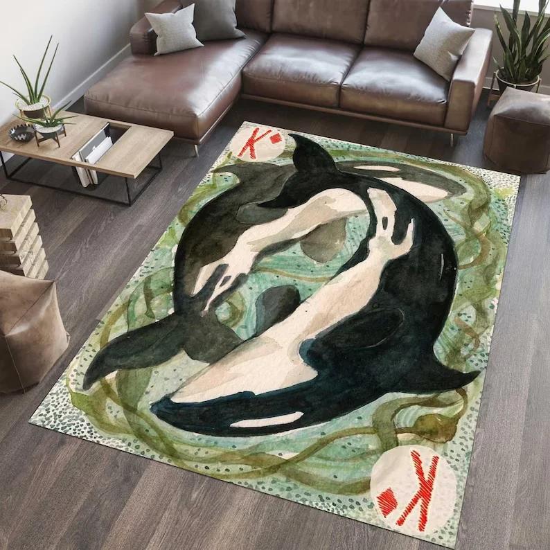 

Ocean Wave Abstract Rug Outdoor Blue Gold Coastal Area Carpet Modern Seaside Home Decor Turquoise Water Design 40X60CM