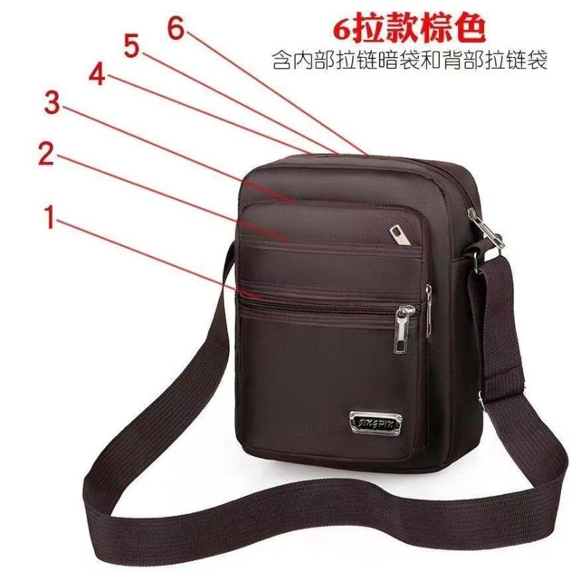 Casual Men's Messenger Bag Versatile Trendy Shoulder Bag Stall Cashier Multi-layer Zipper Change Bag Mobile Phone Bag