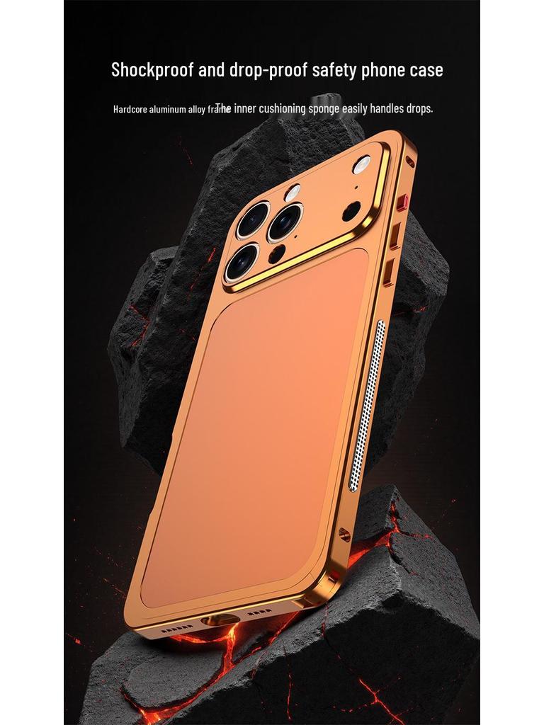 Seahorse Buckle Edge Frame with Metal Back Sticker for Apple 16 Pro Max/15 Pro/14 Pro – Instantly Transforms to Model 17