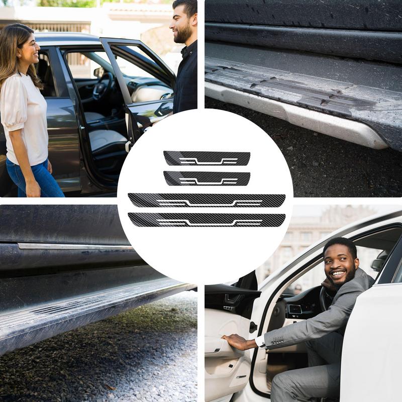 Autotürschwellenschutz Leistenschutz Schwellenschutz 4X Kohlefaser Schutz Kratzfest Autoaufkleber Zum Schutz Stufen