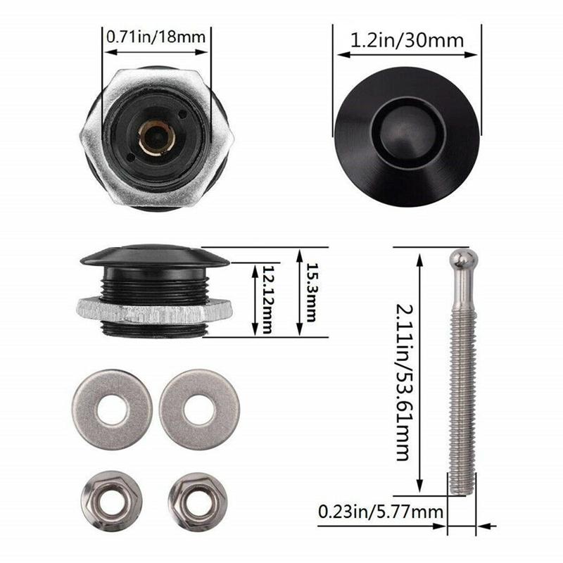 1 stück Universal Aluminium 32mm/1,25 "Druckknopf Billet Haube Pins Lock Motor Motorhaube Lock LatchClip Auto Ersatz teile