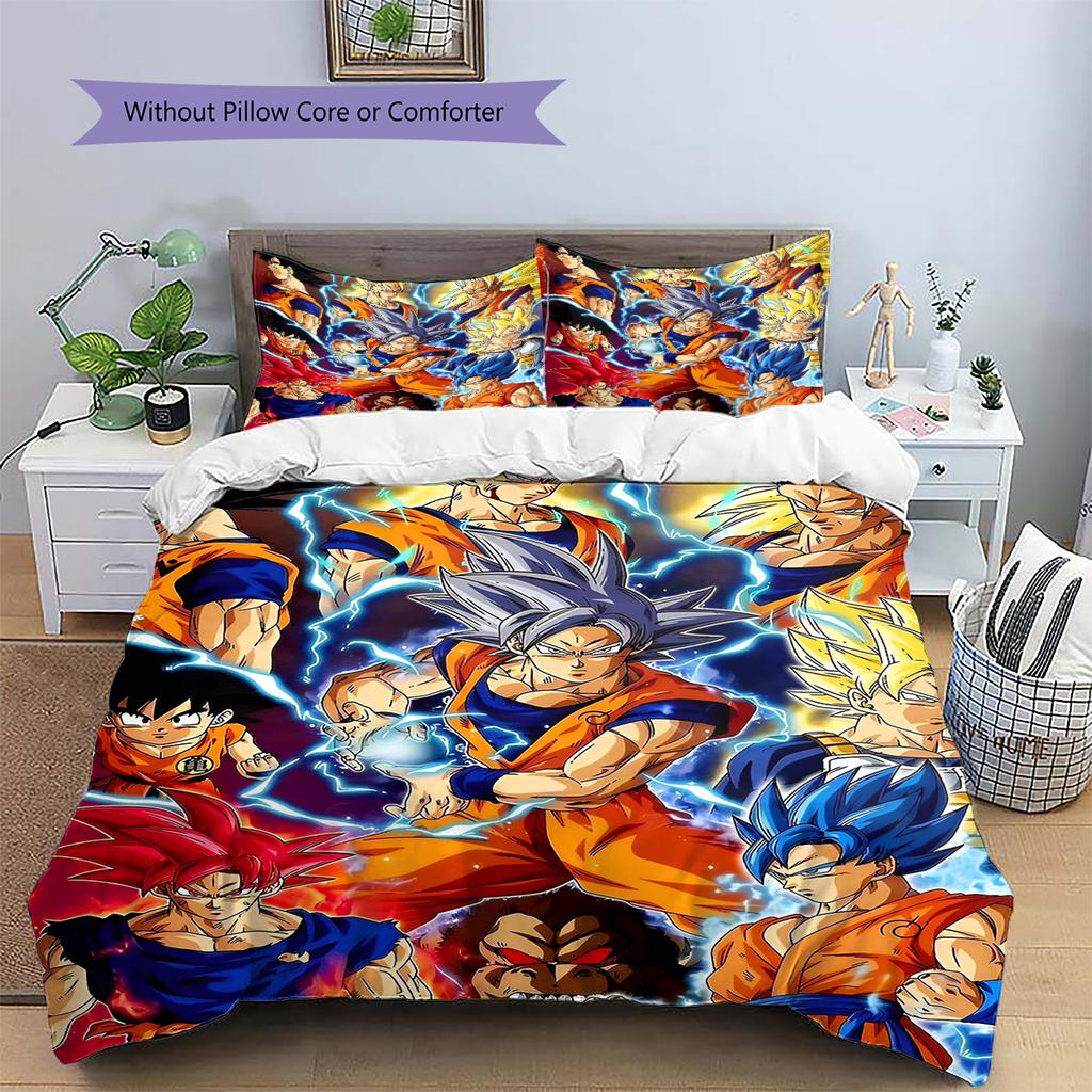 Juego de Ropa de Cama con Estampado de Dibujos Animados Colcha Funda de Colcha Funda de Almohada Decoración del Hogar Regalo de Cumpleaños (1 * funda nórdica + 2 * fundas de almohada, sin núcleo)