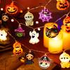 10/20/40Led Halloween StringLights Hanging Starburst Battery Elk Camping Curtain Operated Spider Ghost Skeleton Flash Waterproof