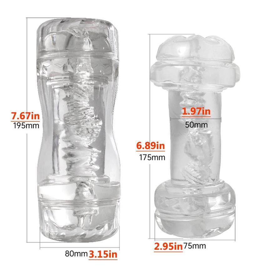 Masturbation Cup BIGBANG Fully Transparent Airplane Cup Red Pill Sucking Male Masturbation Training Masturbator Adult Products