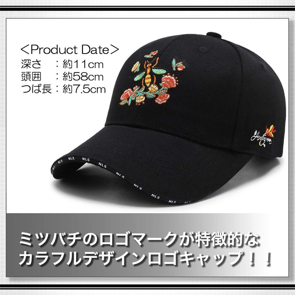 WHITE FANG (White Fang) Women's Honeybee Cap, Funny, Unique, Cute, Casual, Black and White, CA458 (01: Black)