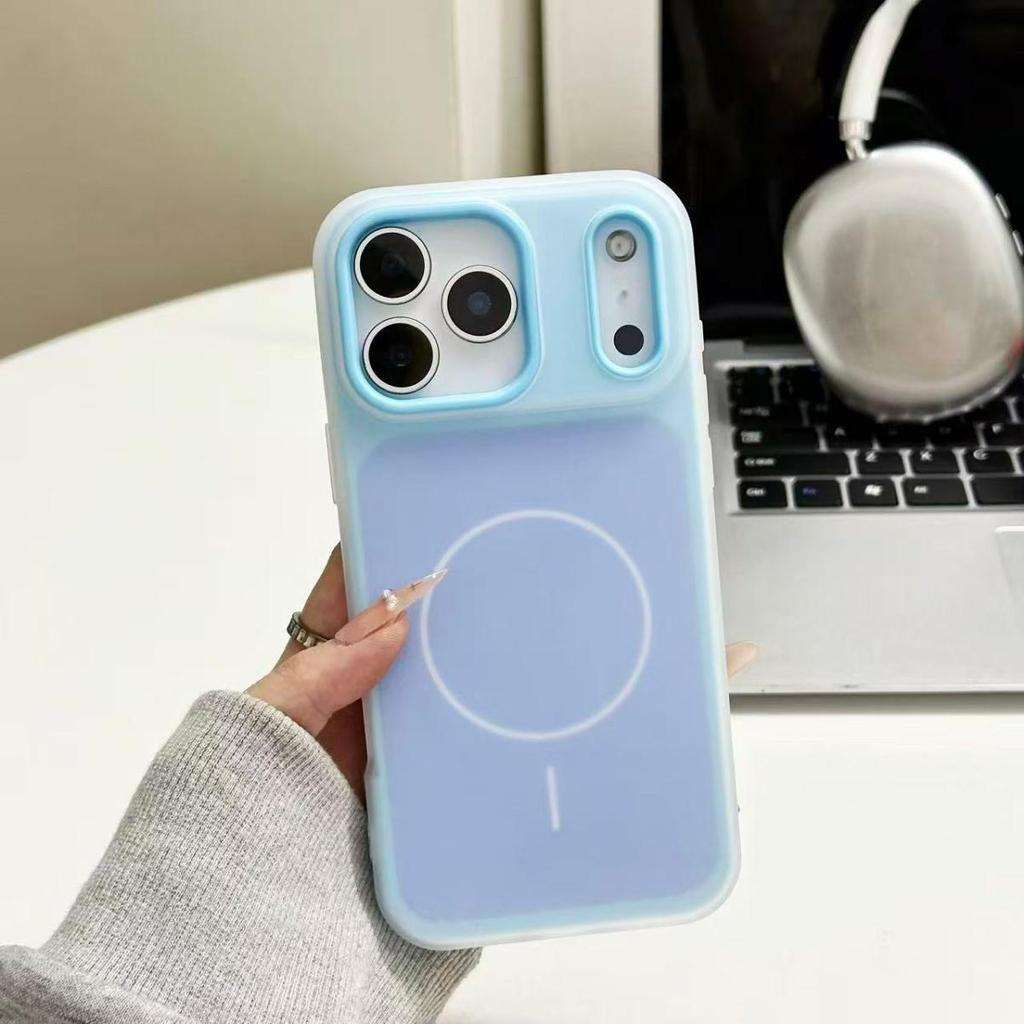 Original Two-Color Candy 2IN1 Magnetic Phone Case For iPhone 17 16 15 14 Plus 13 12 11 Pro Max For Magsafe Wireless Charge Cover