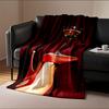Red Shoe & Wine Glass Art for All Seasons Blanket Lunch Break Throw Gift