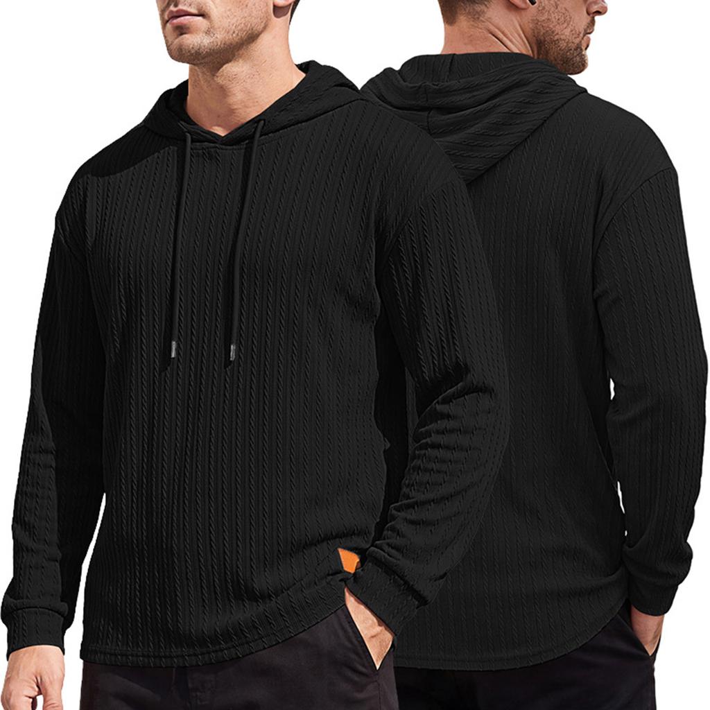 Men's Color Hooded Sweatshirt Casual Winter Pullover
