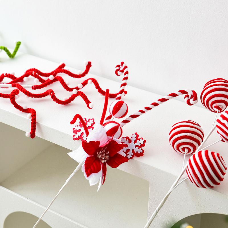 1 Stück Weihnachtsbaum Zuckerstangen Picks Feiertage Wolle Bonbonrolle Dekorationen Neujahrsbaumdeko Büro Mehrere Optionen verfügbar