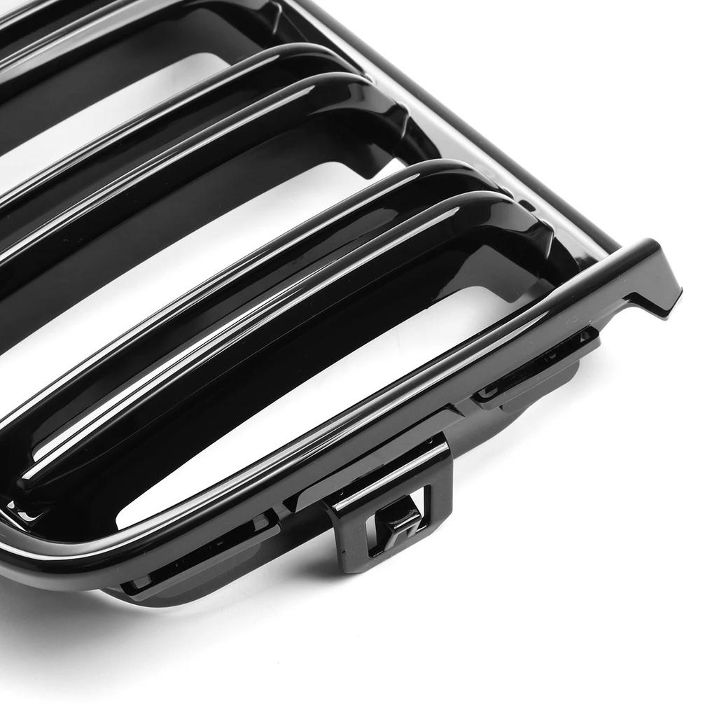 Car Grille Grill Front Kidney Gloss Black Double Slat Hood Grille For BMW E90 E91 Pre-Facelift 2005 2006 2007 2008 Racing Grills
