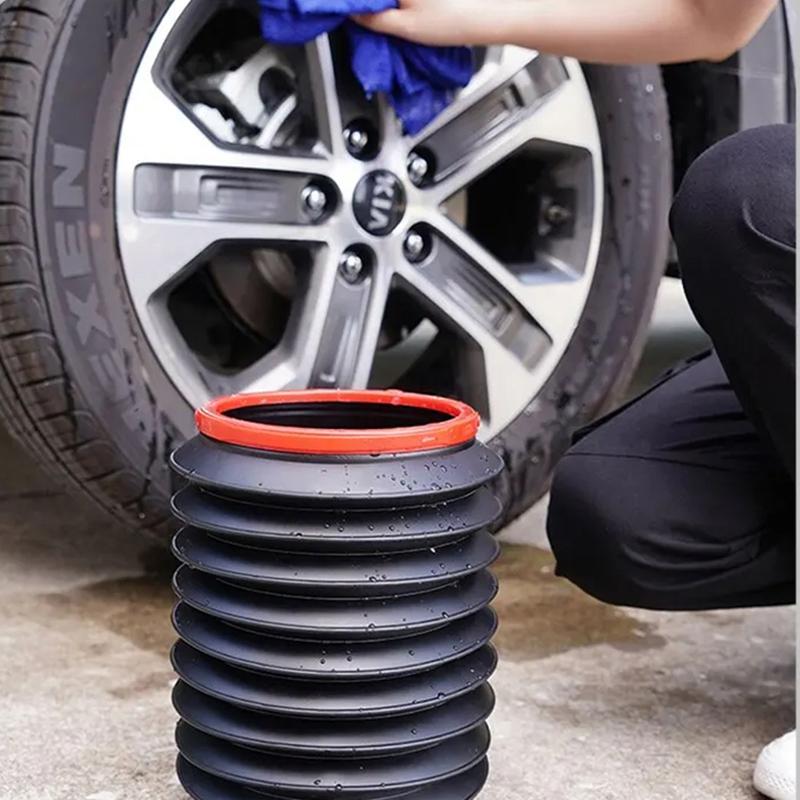 Multifunction Foldable Bucket Car Trash Can Outdoor Camping Waste Garbage Storage Box Black Container Portable Fishing Bucket