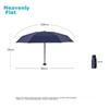 UV Protection Umbrella, Five-Fold, Sun Protection And UV-Resistant Folding Umbrella, Sunshade, Midnight Blue