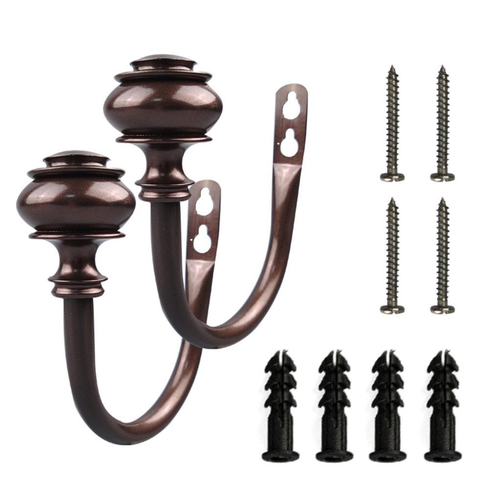 2Pcs Vintage Style Curtain Holdbacks Wall Mounted Tieback Hooks Drapery Tie Backs  Home Decor