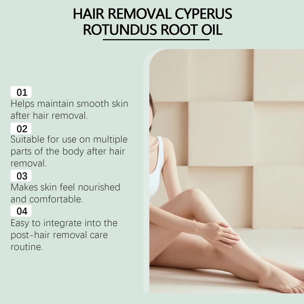 Cyperus Rotundus Care Oil Ontharingsolie Zachte, voedende en gladde huid Vermindert voorzichtig haargroei Voedt en verzacht de huid, 60 ml